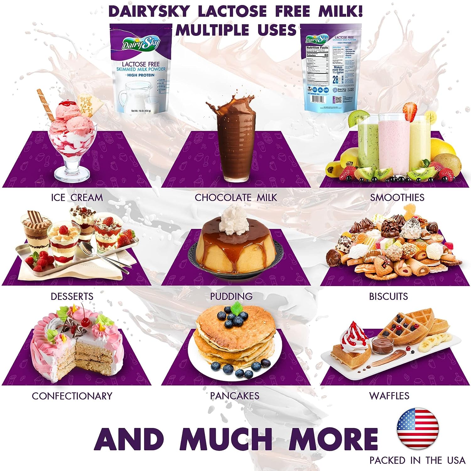 DairySky Dulce de Leche Sabor a Chocolate & Lactose Free Milk Powder 16oz - Image 3